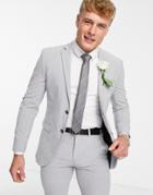 Jack & Jones Premium Skinny Fit Suit Jacket In Gray-grey