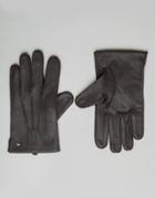 Tommy Hilfiger Leather Gloves - Brown