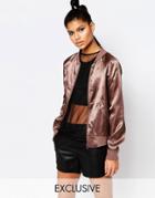Story Of Lola Silky Bomber Jacket - Gray
