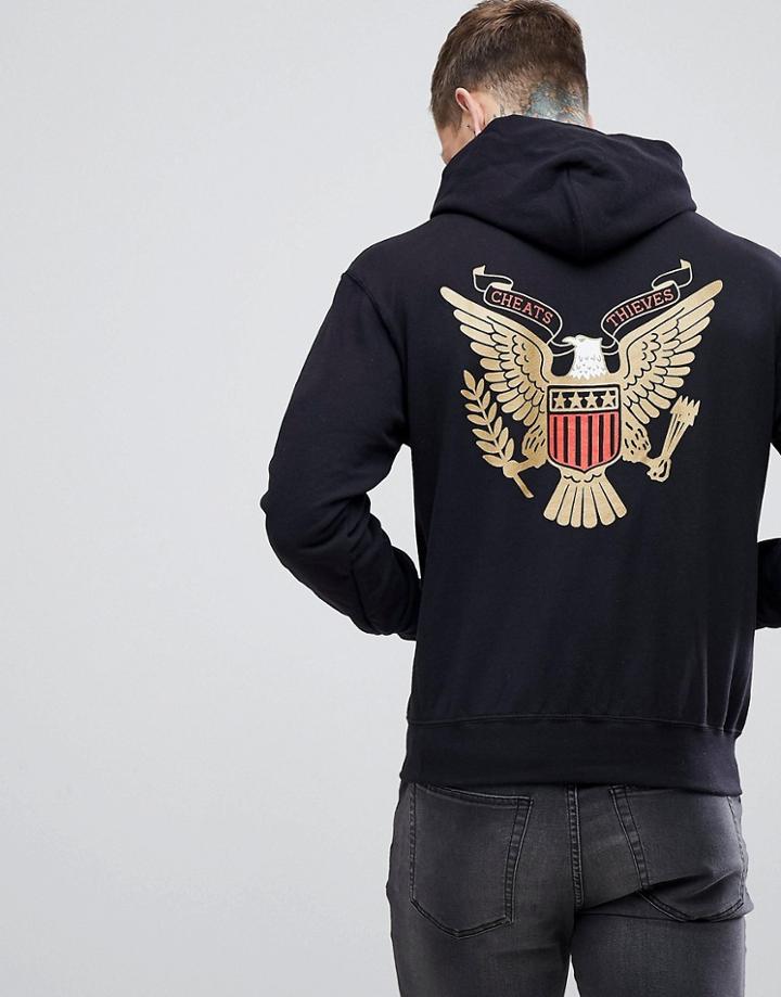 Cheats And Thieves Eagle Back Print Hoodie - Black