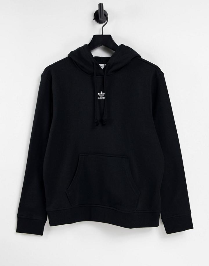 Adidas Originals Essential Hoodie With Central Logo In Black