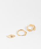 Svnx 3 Pack Of Dainty Rings In Gold