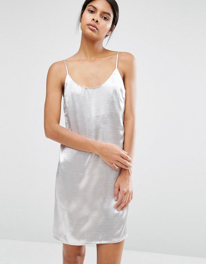 Vila Metallic Cami Dress - Silver