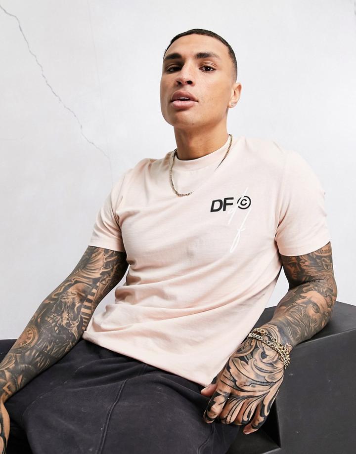 Asos Dark Future T-shirt In Rose Pink With Front Logo Print
