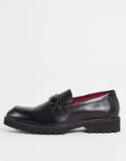 Devils Advocate Chunky Loafers With Strap Detail-black