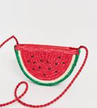 Pull & Bear Watermelon Straw Bag In Pink - Pink