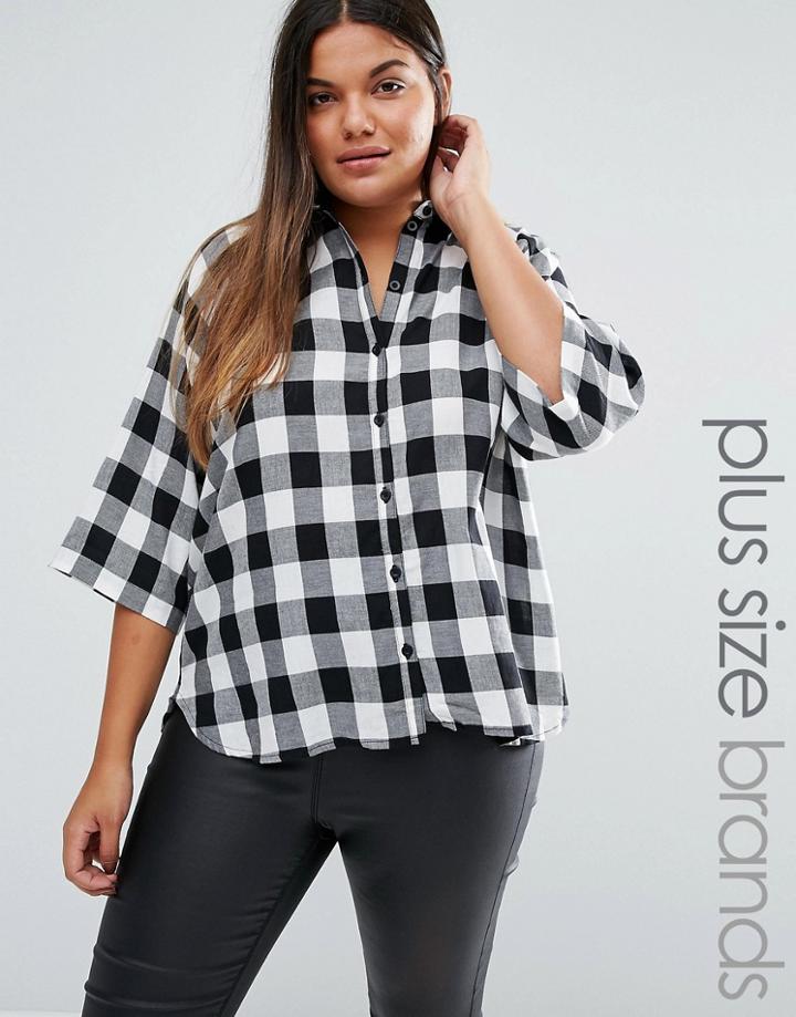 Junarose Plus Katta Shirt In Check - Black