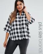 Junarose Plus Katta Shirt In Check - Black