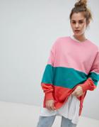 Pull & Bear Color Block Sweater - Multi