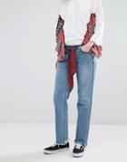 Stylenanda Raw Hem Jeans With Handkerchief Eyelet Belt - Blue