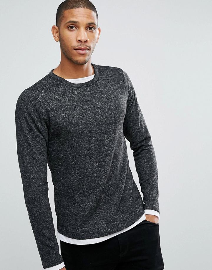 Brave Soul Long Sleeve Double Layer Top - Gray