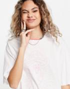 Noisy May Graphic Oversized T-shirt In White