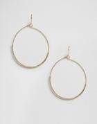 Orelia Fine Hoop Metal Bead Earrings - Gold