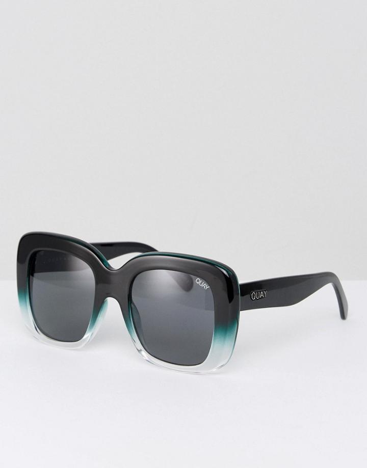 Quay Australia Day After Day Oversized Square Sunglasses In Black - Black