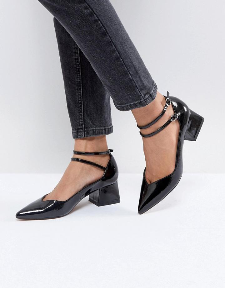 Asos Sincere Pointed Block Mid Heels - Black