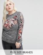 Koko Plus Sweatshirt With Paisley Insert - Pink