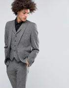 Feraud Heritage Premium Wool And Cashmere Blend Mini Dog Tooth Check Suit Jacket - Black