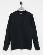 Only & Sons Long Sleeve Top With Zip Pocket In Black