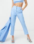 Asos Design Shrunken Dad 3 Piece Suit Pants-blues