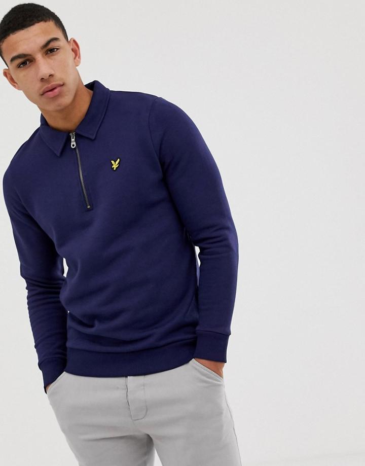 Lyle & Scott 1/4 Zip Sweat In Navy - Navy