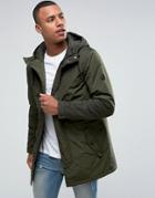 Solid Lightweight Hooded Parka - Green