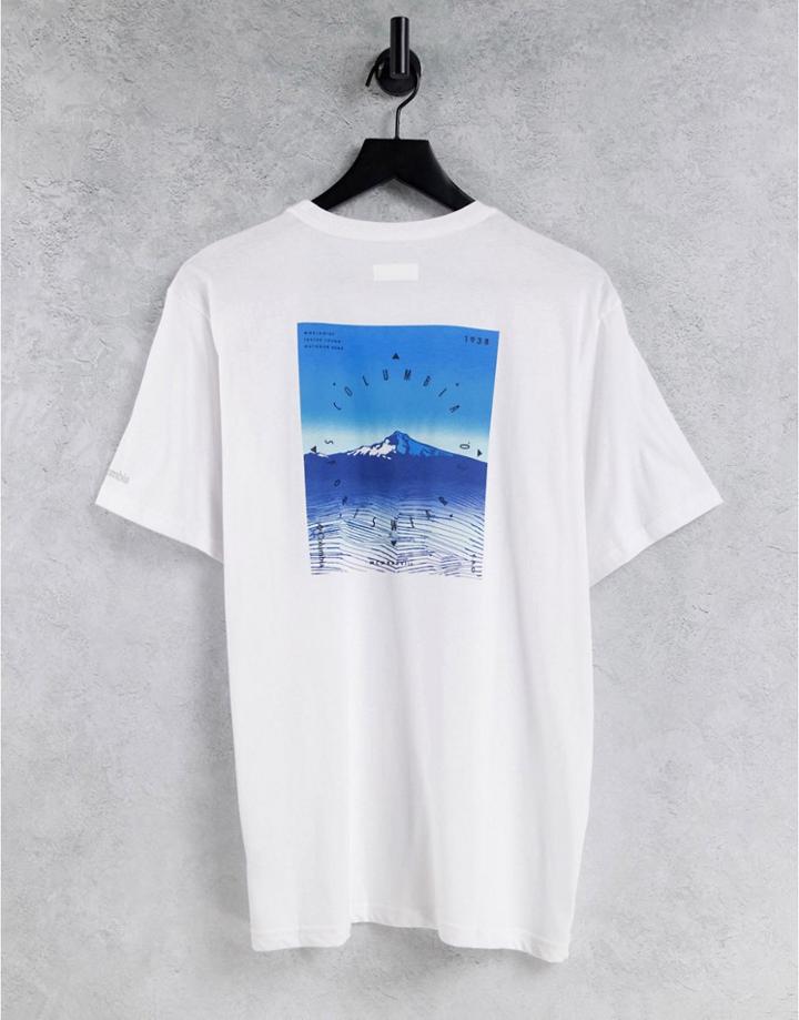 Columbia High Dune Back Print T-shirt In White