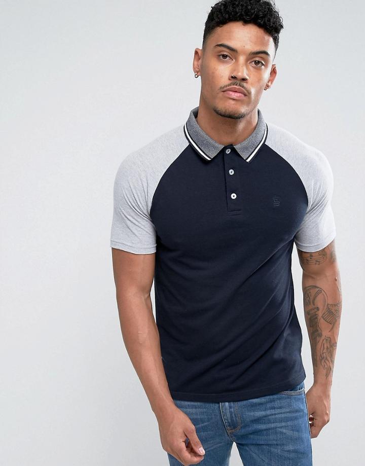 Soul Star Raglan Pique Polo - Navy