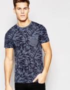 Tommy Hilfiger T-shirt With All Over Palm Print - Midnight