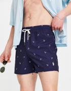 Polo Ralph Lauren Traveler All Over Anchor Print Swim Shorts In Blue-blues