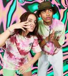 Collusion Unisex Oversized Green And Pink Tie-dye T-shirt-multi