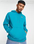 New Balance Embroidered Hoodie In Teal