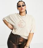 Daisy Street Plus T-shirt With Vintage Style Fairy Graphic-white
