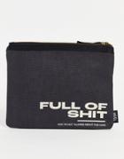 Typo Pouch With 'full Of S' Slogan In Black