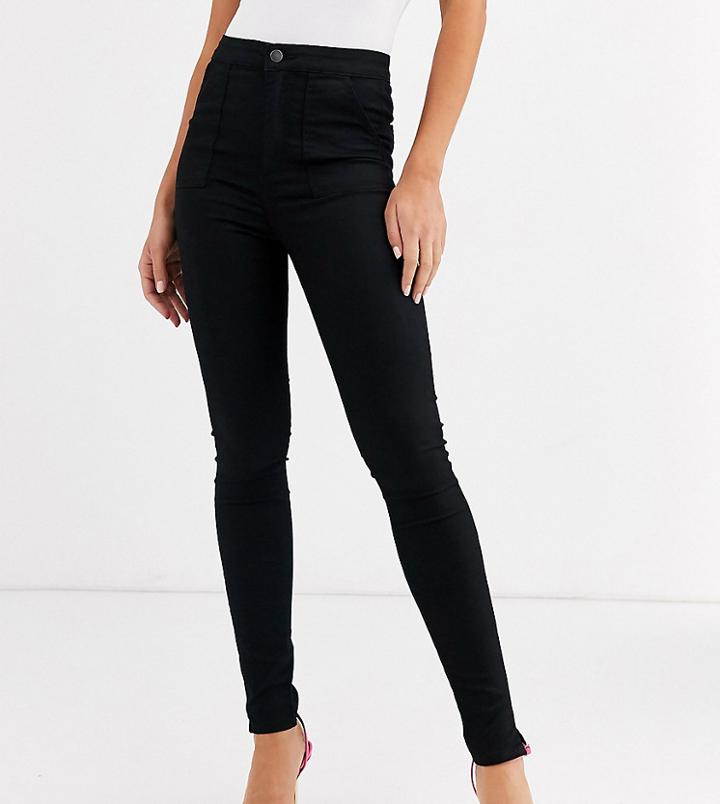 Asos Design Tall Ankle Length Stretch Skinny Pants In Black