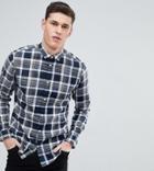 Selected Homme Tall Slim Checked Shirt - Navy