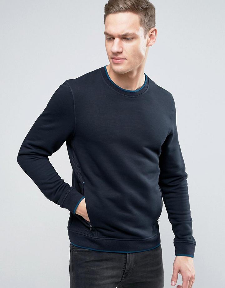Ted Baker Zip Pocket Sweat - Navy