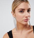Designb London Crystal Drop Statement Earrings - Silver