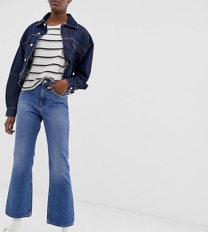 Weekday Mile Bootcut Jeans In Mid Blue
