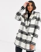 Asos Design Double Breasted Check Coat