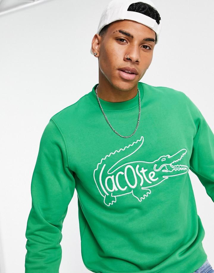 Lacoste Inside Croc Logo Sweat In Green