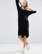 Asos Knit Midi Dress In Recycled Yarn - Black