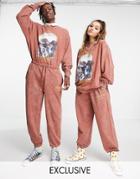 Reclaimed Vintage Inspired Unisex Sweatpants In Washed Sand-brown