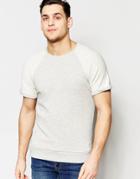 Lee Crew Sweatshirt Short Contrast Sleeves In Beige - Turtle Dove