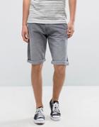 Esprit Gray Denim Shorts With Rolled Hem - Gray