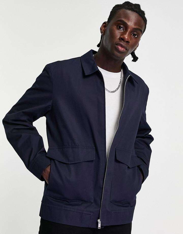 Topman Harrington Jacket In Navy