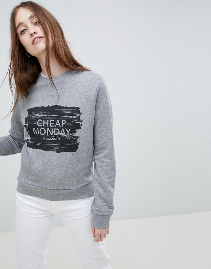 Cheap Monday Win Paint Box Logo Sweatshirt - Purple