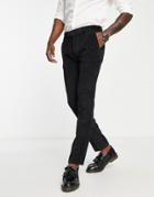 Topman Velvet Cord Suit Pants In Black