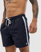 French Connection Retro Stripe Swim Shorts-blue