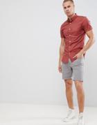 New Look Muscle Fit Shirt In Rust - Red