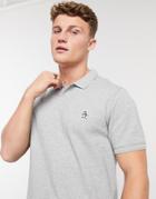 Original Penguin Polo Raised Rib Polo In Gray-grey